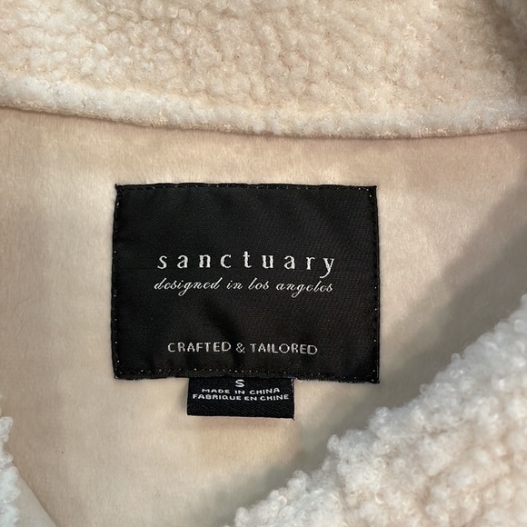 Sanctuary off white Sherpa jacket size Small - Picture 2 of 9